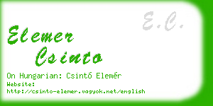 elemer csinto business card